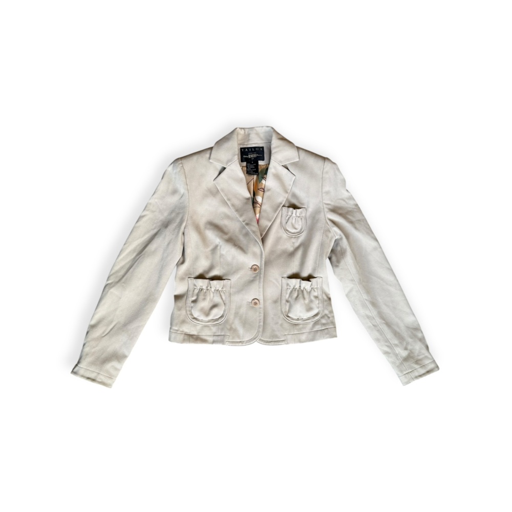 Tailor B. Moss beige cream blazer Size 4 small  business office - Picture 6 of 12